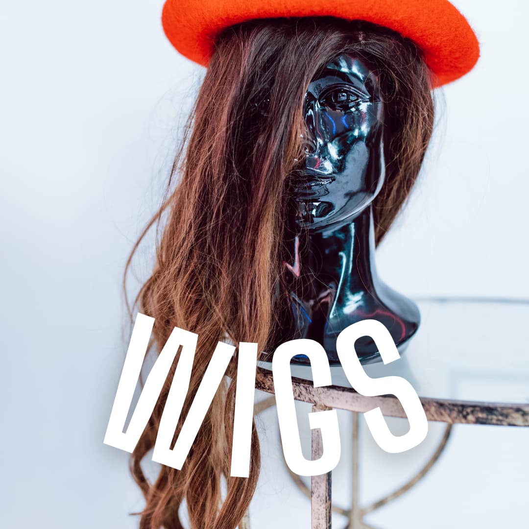 3 wigs - tools and materials