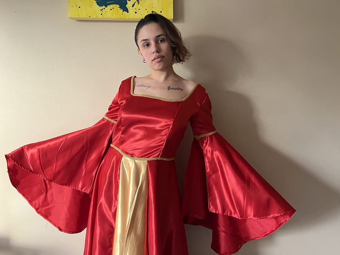 Red Satin Princess Dress